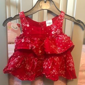 Red Tiered Bandana Top